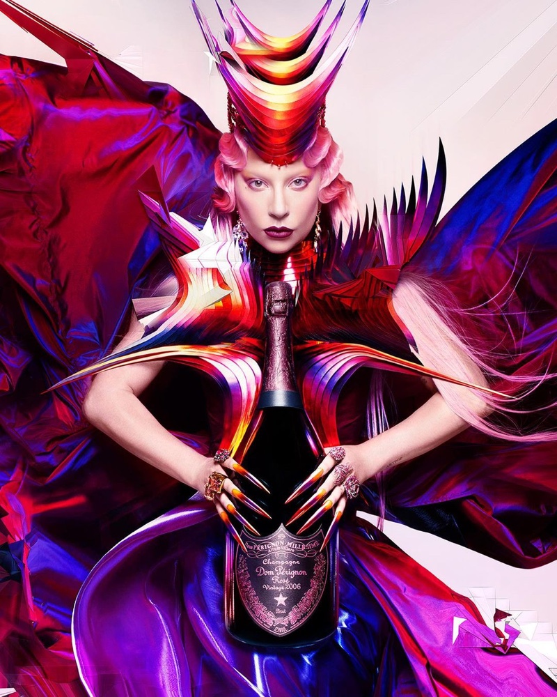 Lady Gaga stars in Dom Pérignon x Lady Gaga campaign.