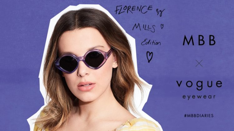 Millie Bobby Brown wears MBB x Vogue Eyewear Florence by Mills edition.