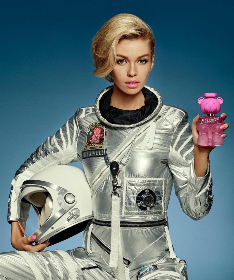 Stella Maxwell stars in Moschino Toy 2 Bubblegum fragrance campaign.