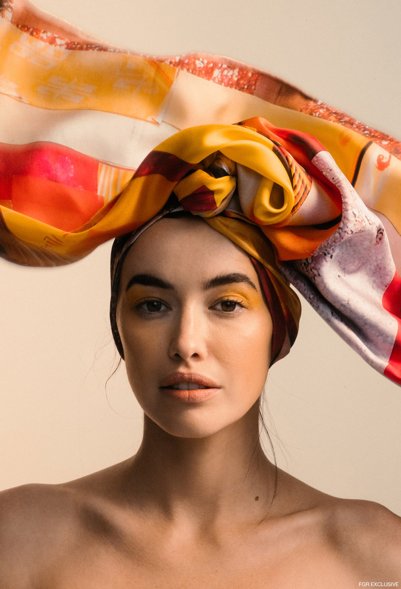 Sarah wears Discover Colour Silk Scarf. Photo: Charles Gran