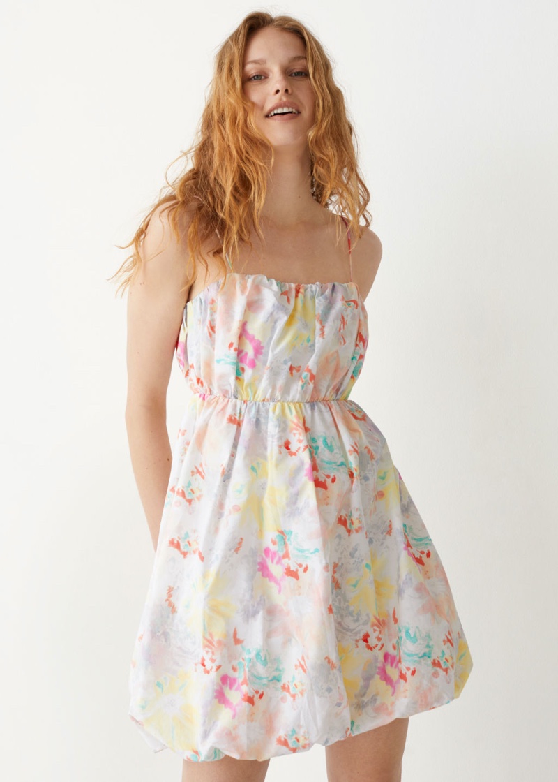& Other Stories Printed Bubble Mini Dress $139