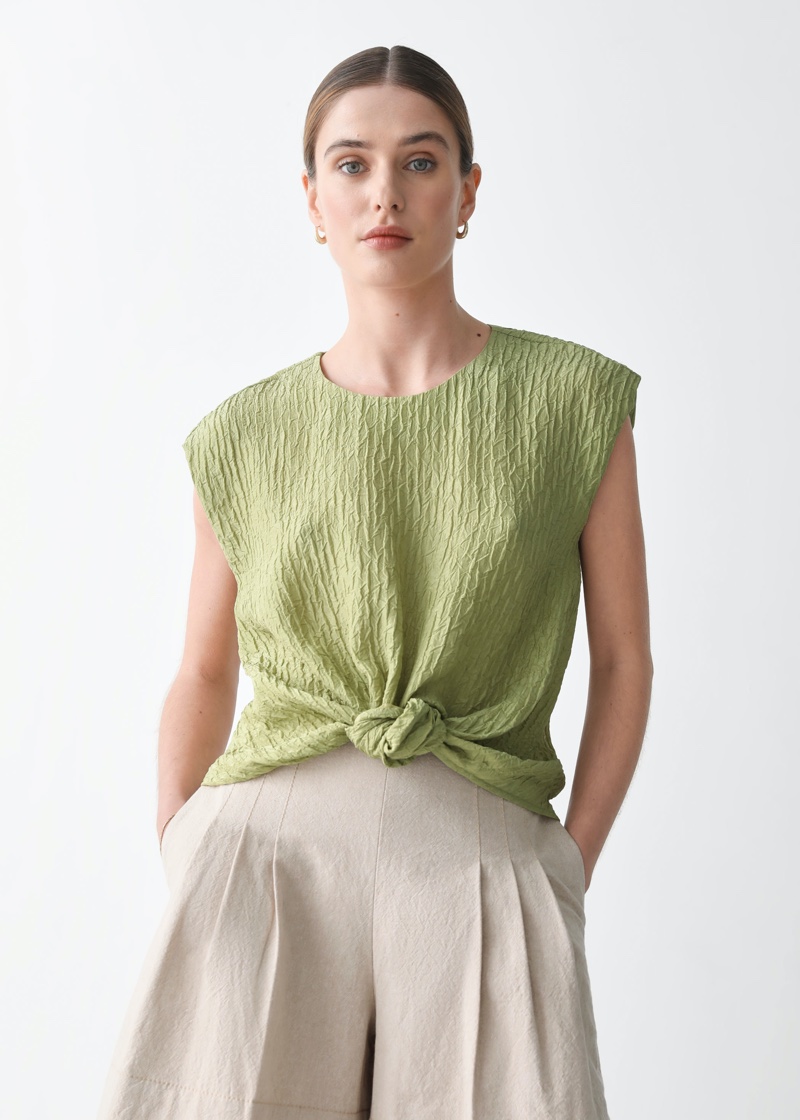 & Other Stories x Rejina Pyo Textured Mulberry Silk Top $119