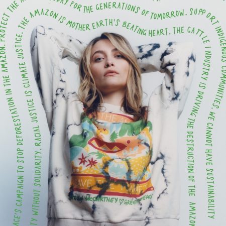 Paris Jackson Poses With Purpose for Stella McCartney x Greenpeace Campaign Actress Paris Jackson wears limited-edition Stella McCartney x Greenpeace collection.