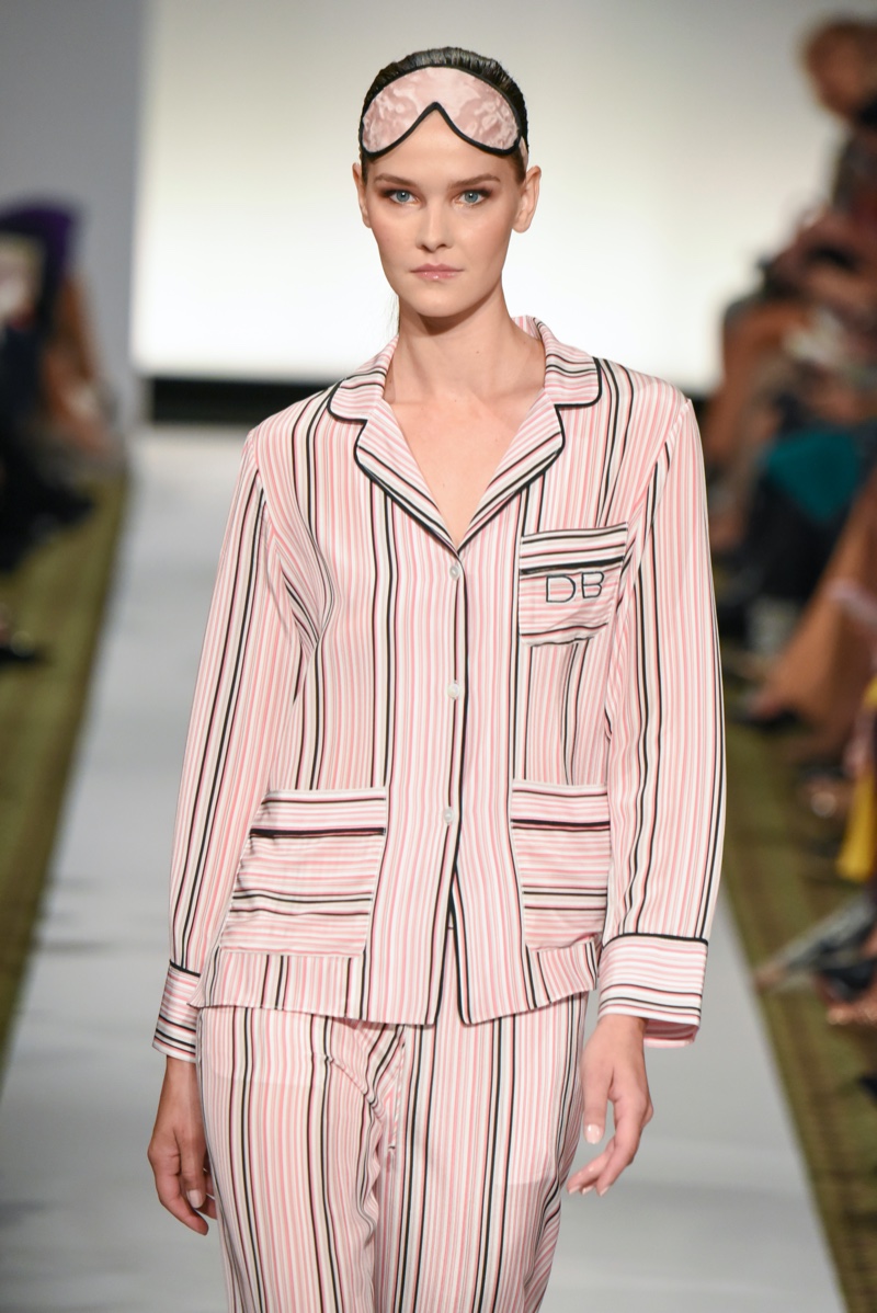 Pink Pajamas Eye Mask Runway Catwalk Dennis Basso