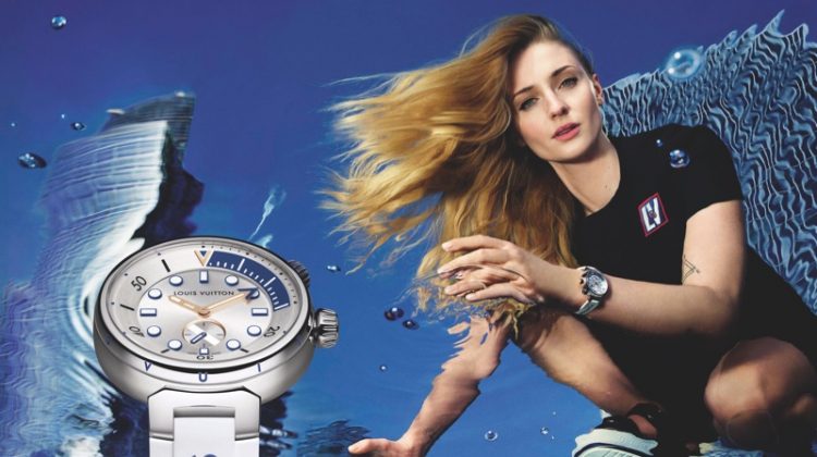 Sophie Turner Dives Into Louis Vuitton Watch Campaign