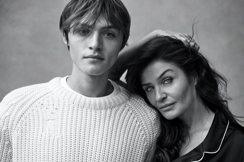 Helena Christensen and son Mingus Reedus pose for Victoria's Secret Mother's Day 2021 campaign.