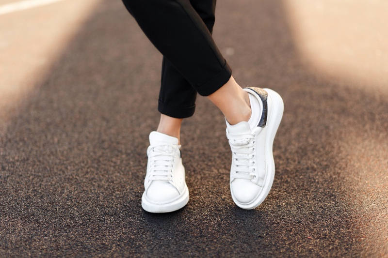 Woman White Sneakers Street