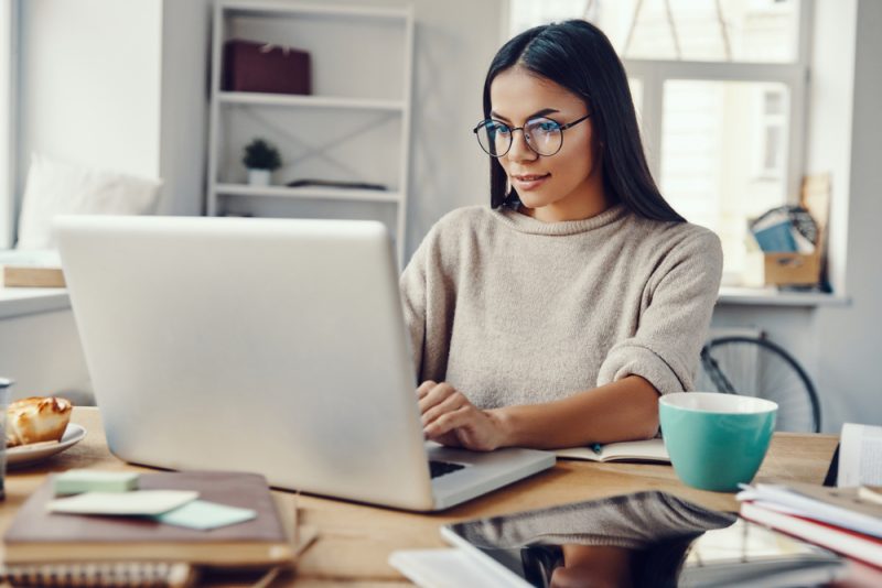 Woman Working on Laptop