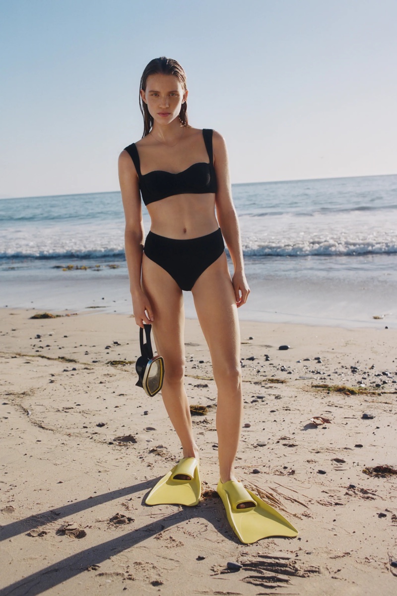 Rebecca Leigh Longendyke models Zara 2021 beachwear collection.