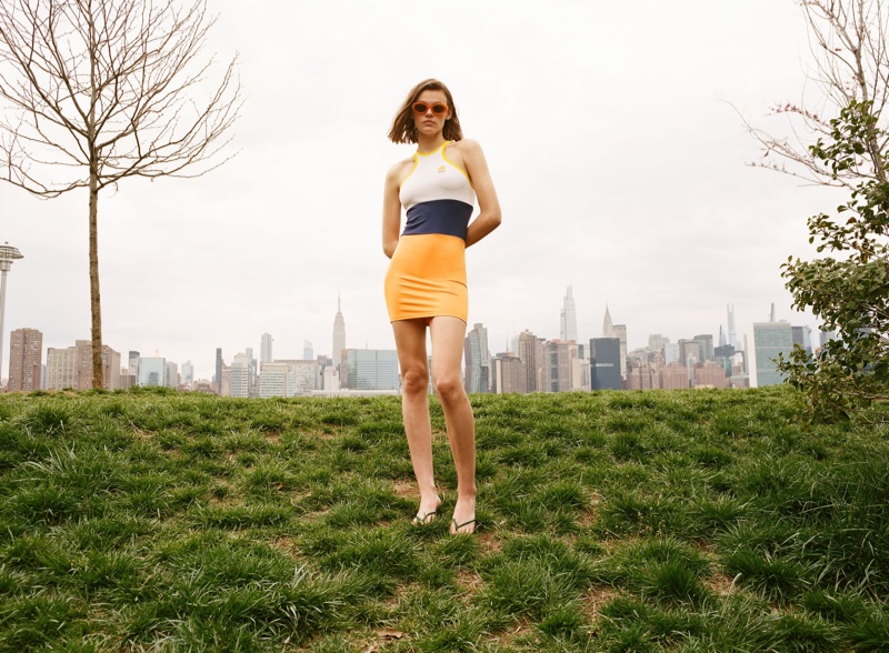 Cara Taylor poses in New York City for Zara spring-summer 2021 style guide.