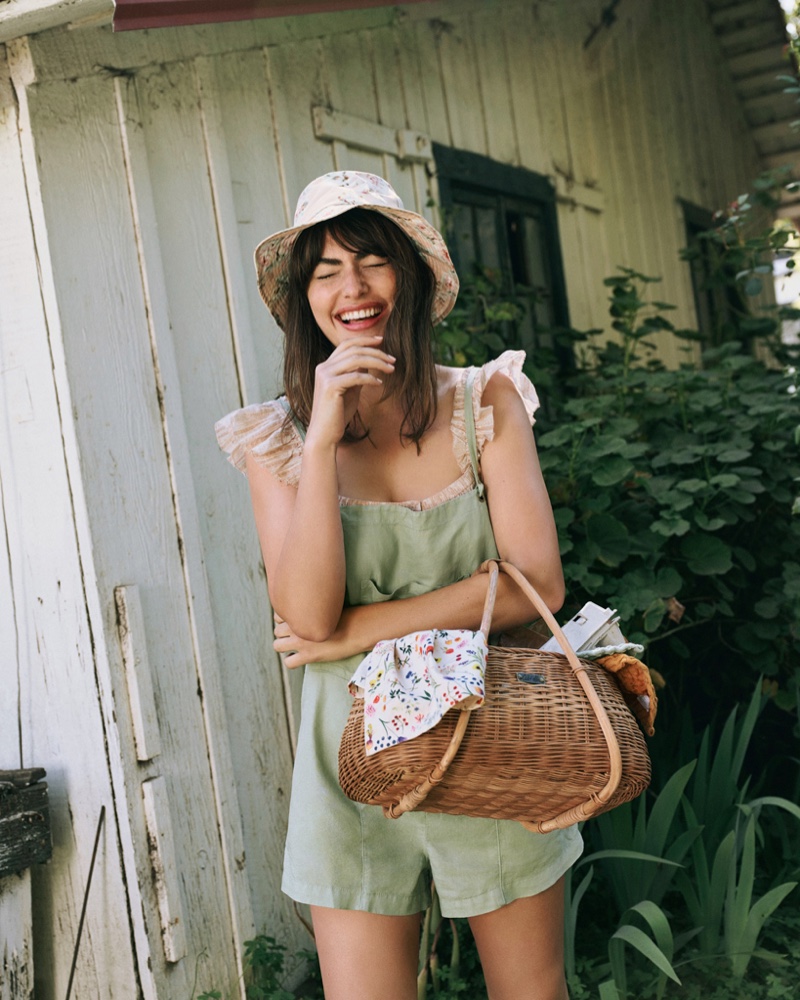 Alyssa Miller poses in Anthropologie picnic style guide. Photo: Graham Dunn