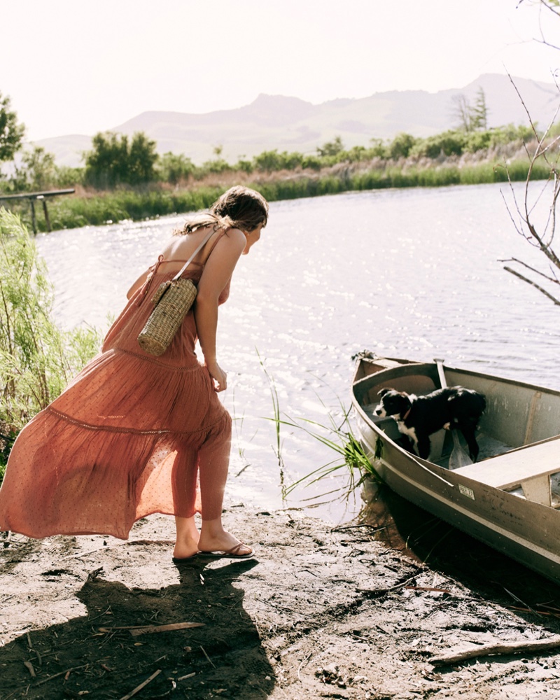 Alyssa Miller poses in Anthropologie picnic style guide. Photo: Graham Dunn