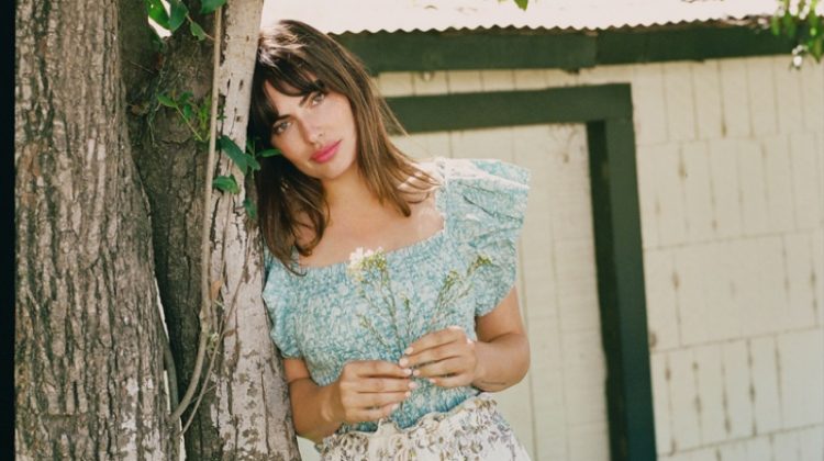 Alyssa Miller poses in Anthropologie picnic style guide. Photo: Graham Dunn