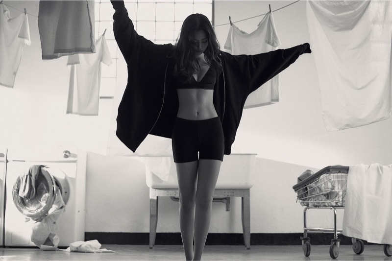 Photographed in black and white, Jennie fronts Heron Preston for Calvin Klein Drop 02 campaign.