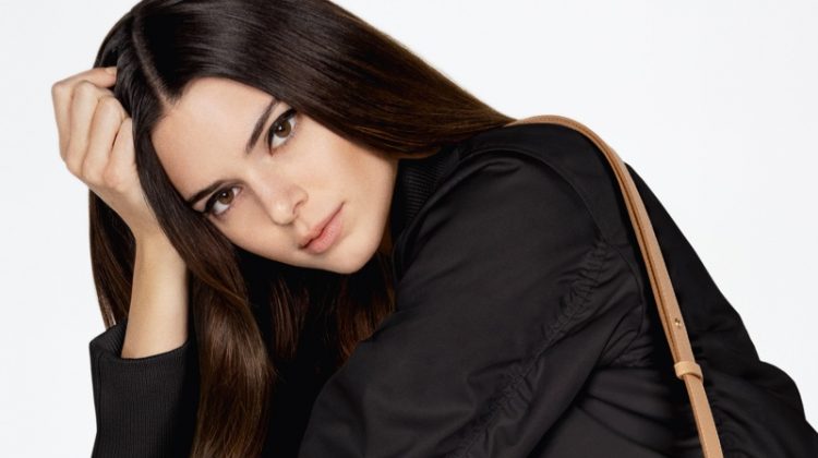Supermodel Kendall Jenner poses with Burberry Olympia bag for new campaign.