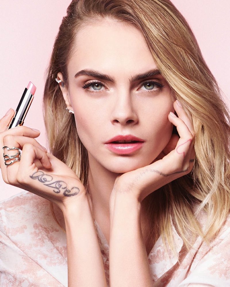 Cara Delevingne stars in Dior Addict Lip Glow campaign.