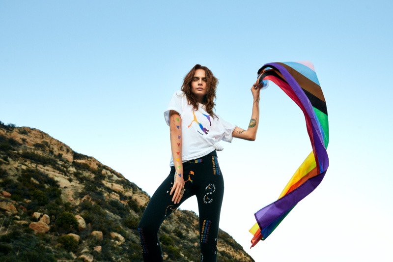 Cara Delevingne stars in PUMA Pride Forever Free 2021 campaign.