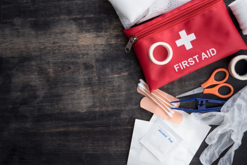 First Aid Kit Laid Out