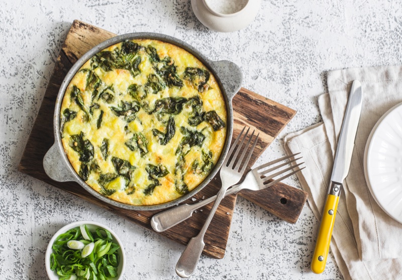 Frittata Egg Spinach Forks