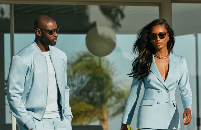 Davidson Petit-Frère and Jasmine Tookes appear in Oliver Peoples x Frére eyewear campaign.