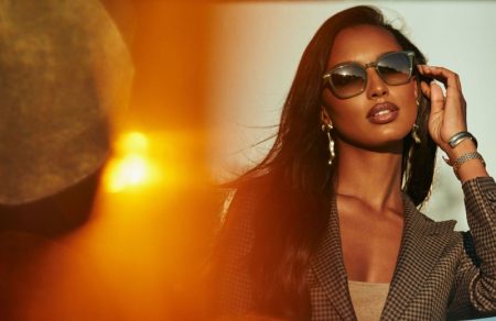 Jasmine Tookes Shines in Oliver Peoples x FRÈRE Campaign Oliver Peoples FRÈRE NY sunglasses in Sage.