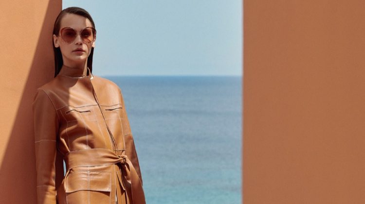 Julia Podlaszewska Poses in Summer Neutrals for Harper's Bazaar Greece