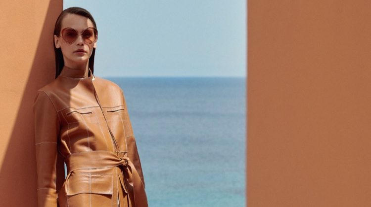Julia Podlaszewska Poses in Summer Neutrals for Harper’s Bazaar Greece