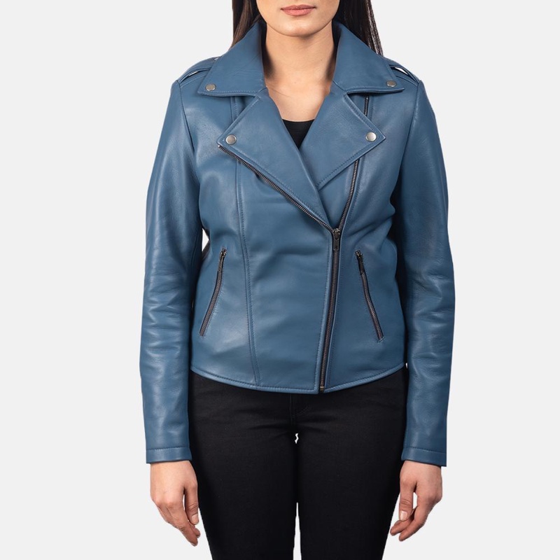 Blue Leather Jacket