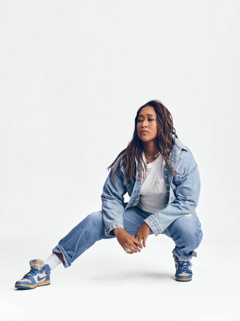 Naomi Osaka poses in Levi's 501 Originals campaign.