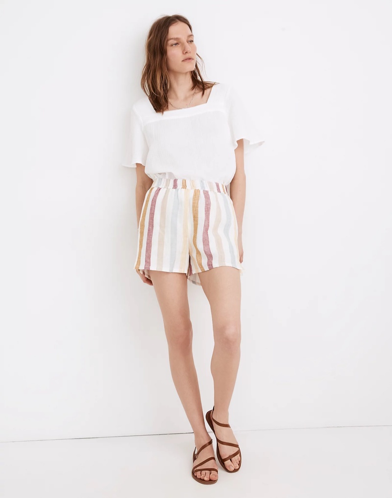 Madewell x LAUDE the Label Everyday Shorts in Painter Stripe $98