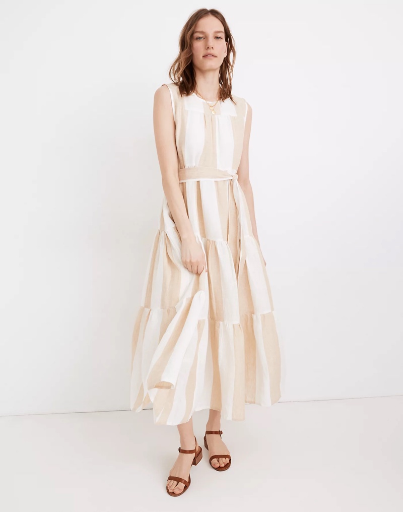 Madewell x LAUDE the Label Organic Linen Tiered Maxi Dress $248