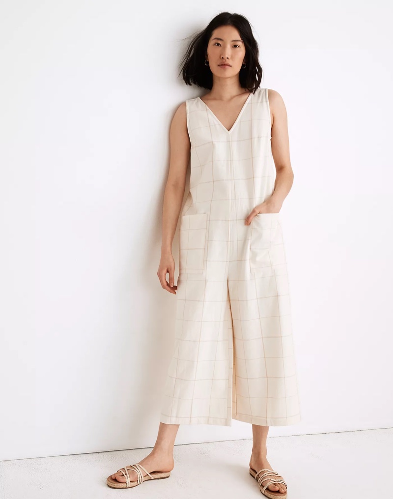 Madewell x LAUDE the Label Pocket Jumpsuit in Windowpane $198