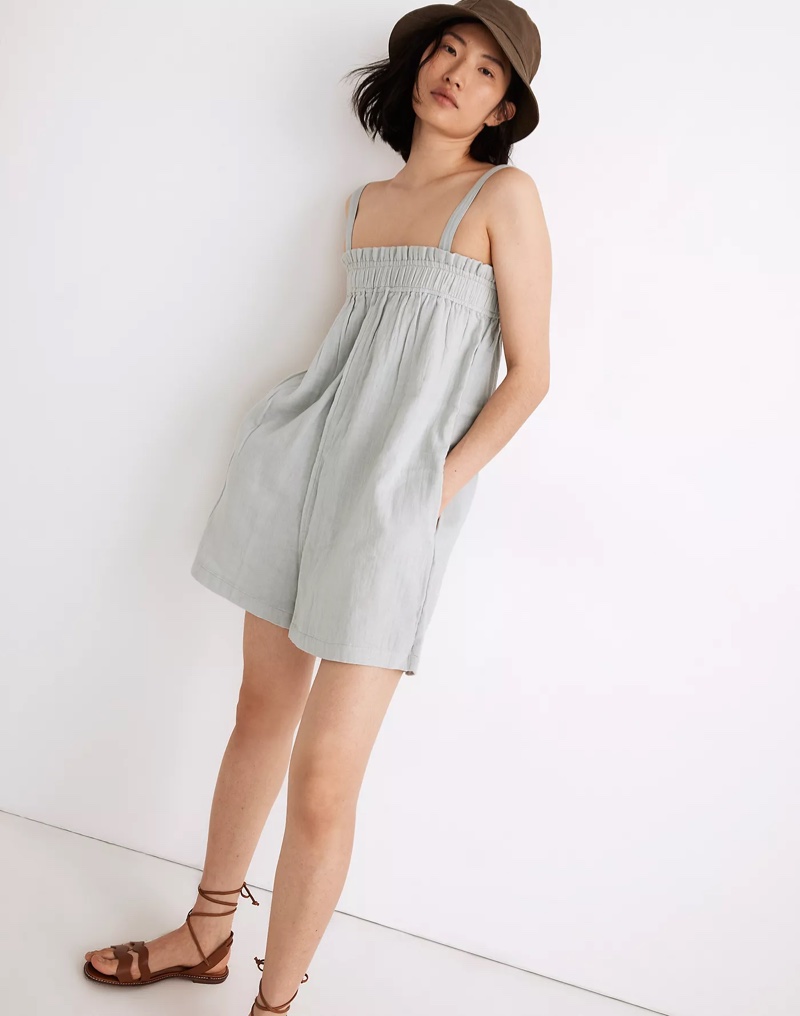 Madewell x LAUDE the Label Thea Romper in Sea Mist $168