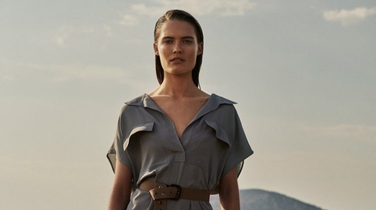 Elsemarie Riis poses for Massimo Dutti Natural Elements spring-summer 2021 collection.