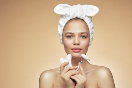 Add a Touch of Luxury to Your Facial Massage With These Incredible Beauty Tools Model Beauty Face Roller Gua Sha Stone