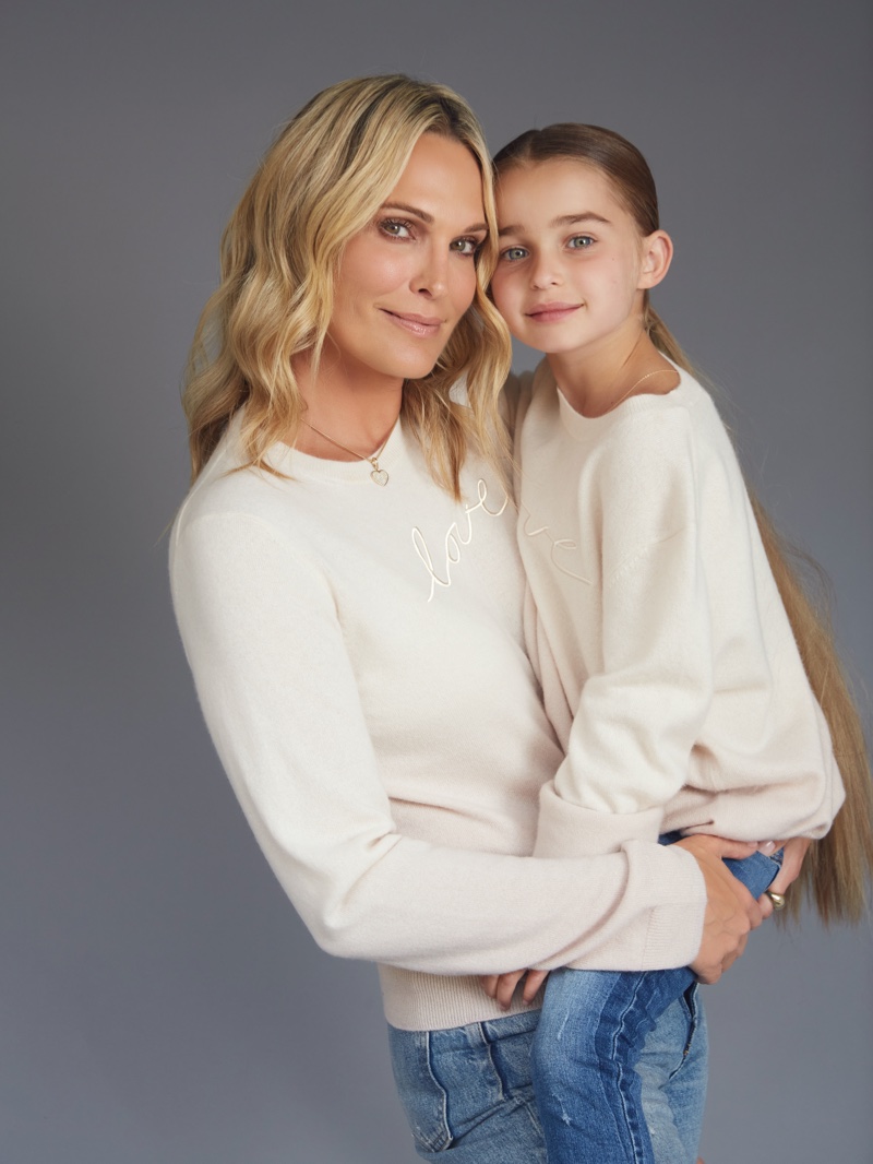 Molly Sims and daughter Scarlett May Stuber pose for Naked Cashmere LOVE campaign.