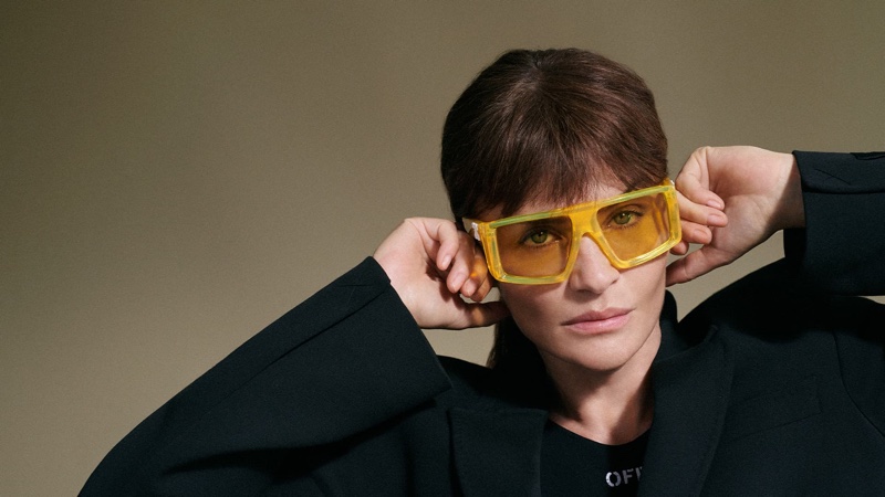 Helena Christensen stars in Off-White eyewear summer 2021 campaign.