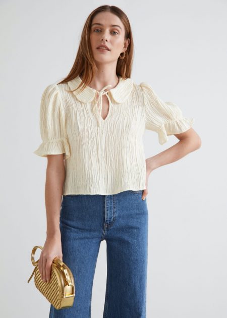 It's Easy to Look Good in & Other Stories' Summer Tops & Other Stories Textured Collared Puff Sleeve Top $129