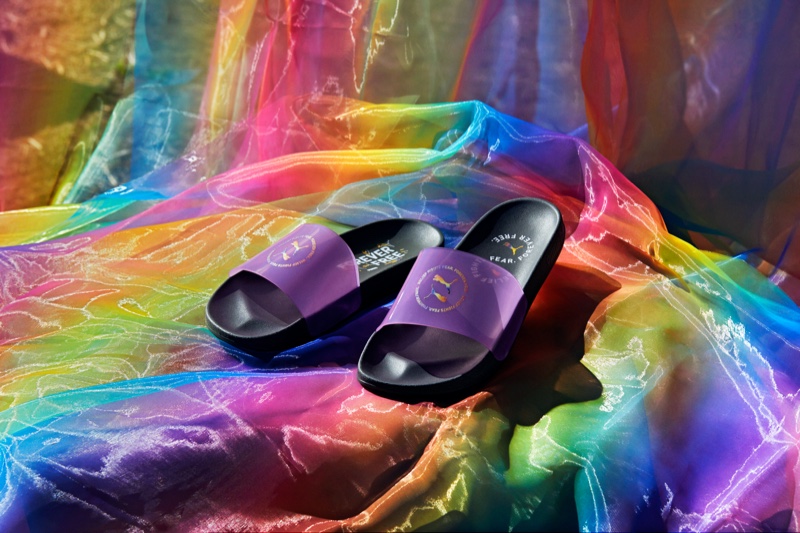 Purple slides rom PUMA's Forever Free Pride Collection.