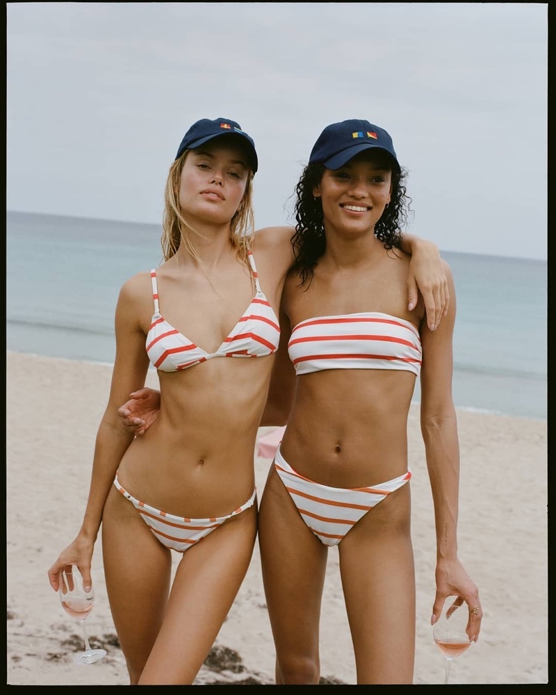 Frida Aasen and Lameka Fox star in Solid & Striped summer 2021 swimwear look.