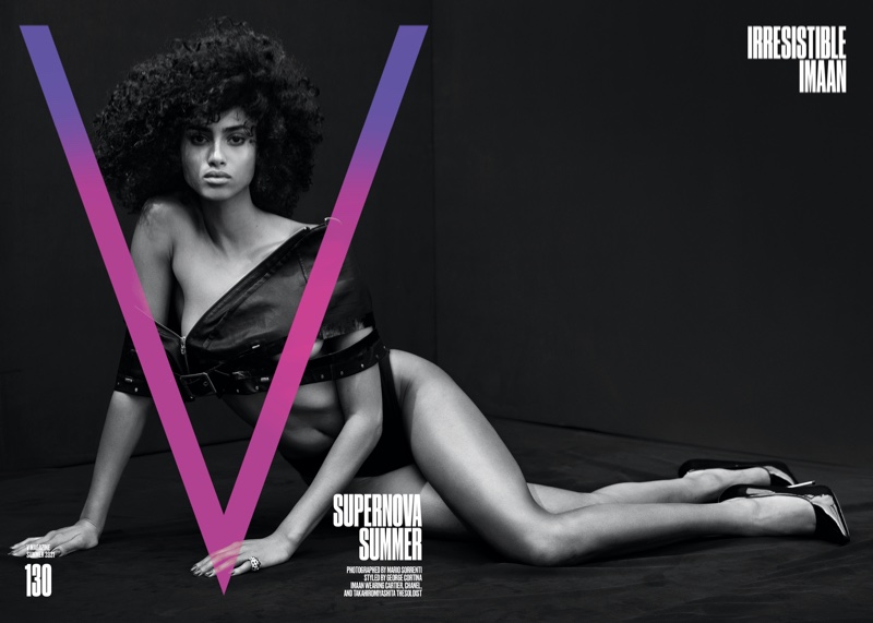 Imaan Hammam on V Magazine #130 Summer 2021 Cover.