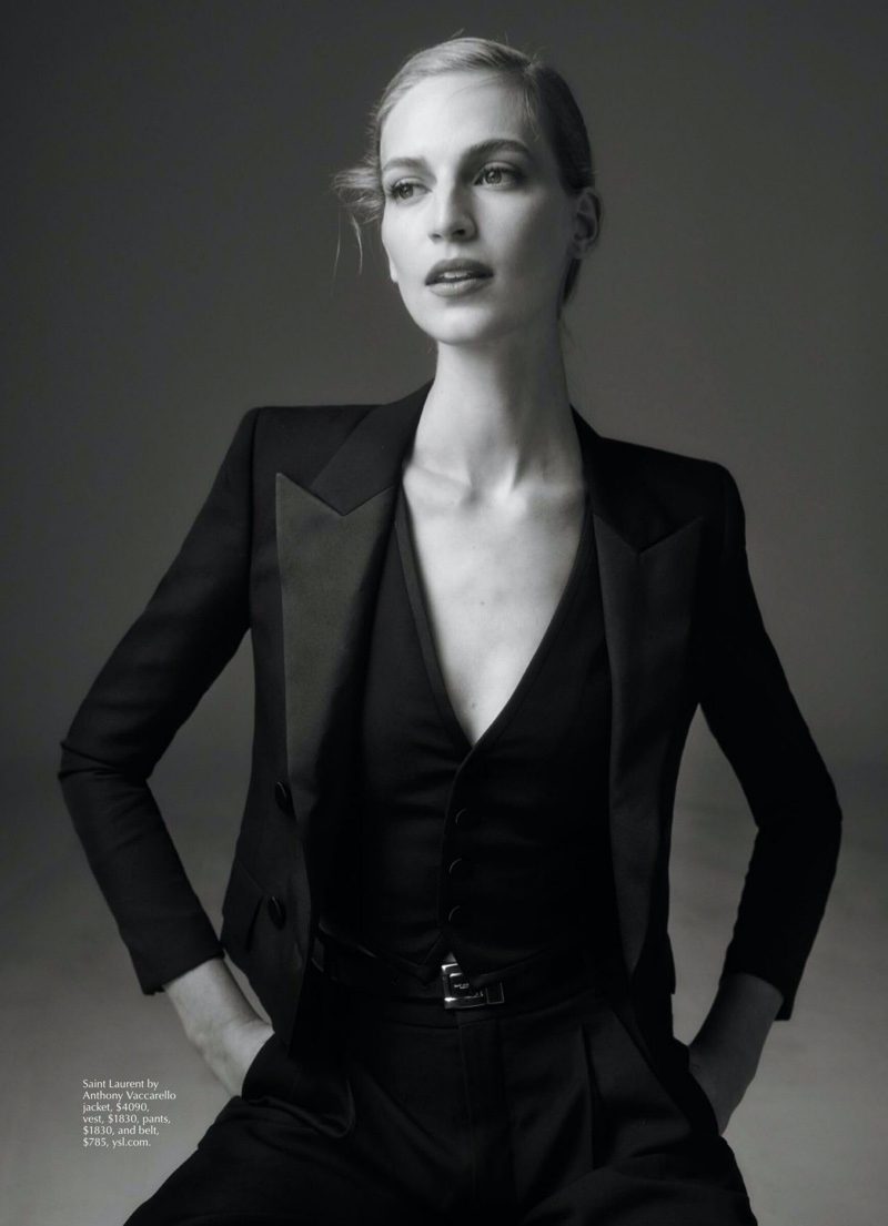 Vanessa Axente Charms in Saint Laurent Looks for Marie Claire Australia