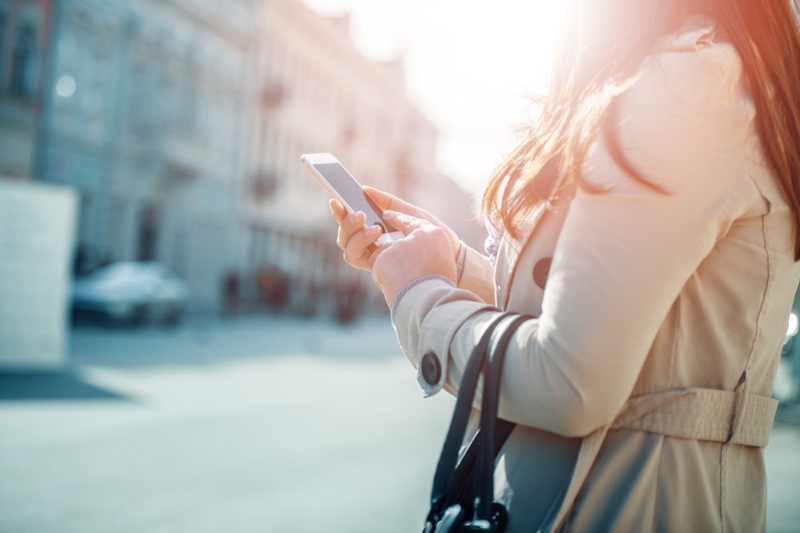 Woman City Looking Phone Travel