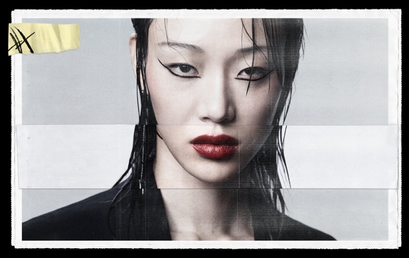 Sora Choi poses for Zara Beauty On the Line campaign.