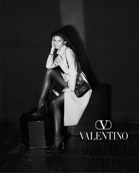 Posing at the Palace Theater, Zendaya fronts Valentino Roman Palazzo campaign.