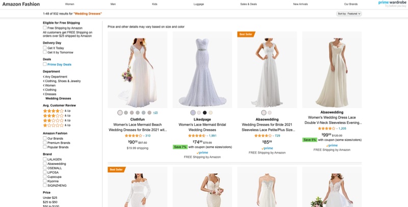 Amazon Wedding Dresses