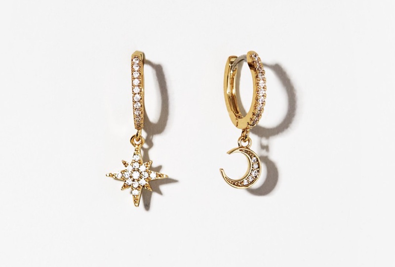 Ana Luisa Crescent Moon Huggie Hoops