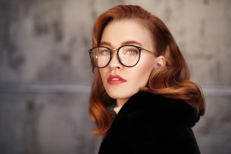 Beauty Redhead Model Eyeglasses