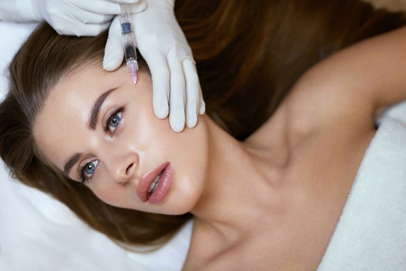 Closeup Model Injections Beauty Procedure