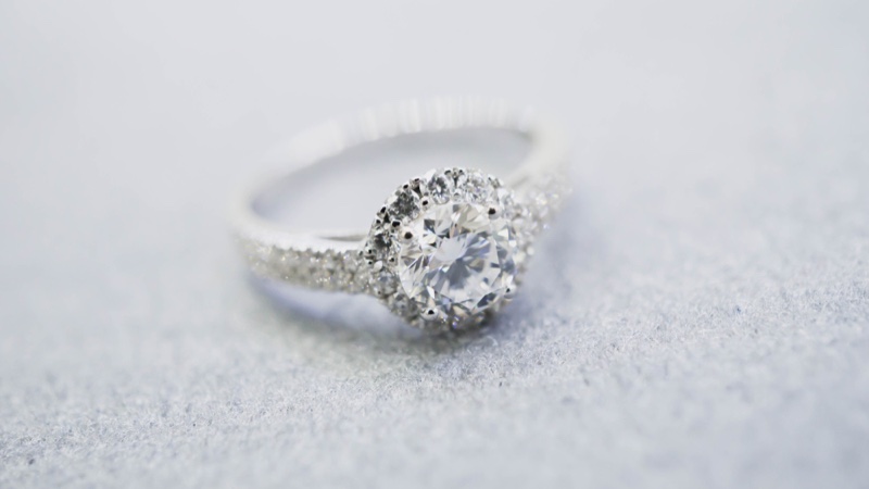 Diamond Ring Grey Backdrop